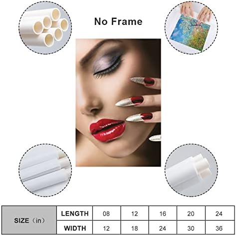 Kozmetički salon Salon za nokte Crveni usne Žena Posteri za treyelash Makeup Poster Platno Ispis Slika Zidno