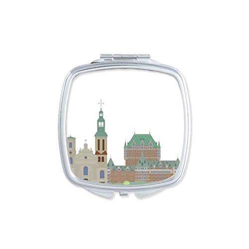 Kanadske znamenitosti i gradske zgrade crtano ogledalo prijenosni kompaktni džepni Makeup dvostrano staklo