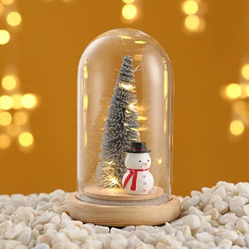 Mini božićno ukrašavanje drvca Božićna minijatura stabla u staklenoj kupoli sa LED svjetlima za božićni