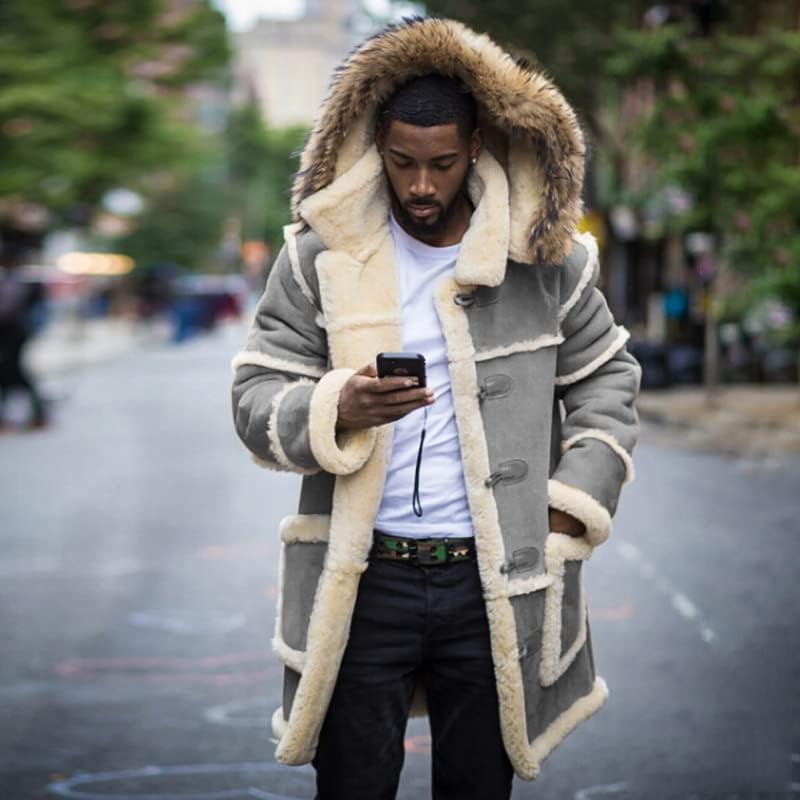 TAKSUN zimski topli vuna obloženi kaput muške retro pune jakna s dugim rukavima, muški ulični trend