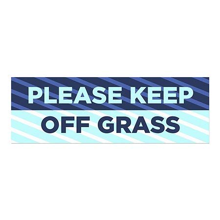 CGsignLab | Molim vas, držite se od trave -stripes plave prozore Cling | 36 x12
