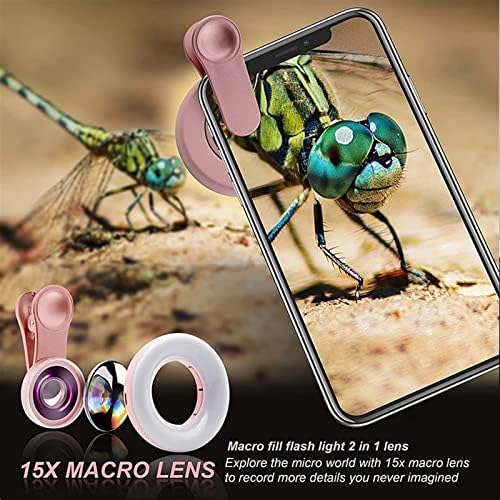 15x makro sočivo 2-u-1 telefonski makro sočivo sa selfi prstenastim svjetlom za punjenje vanjski univerzalni