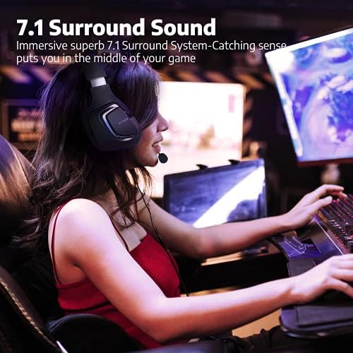 Aihoor žičane Gaming slušalice sa 7.1 Surround zvukom, odvojivi mikrofon, in-line kontrola