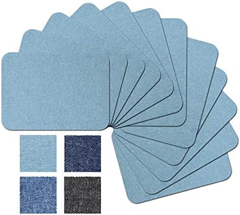 GUOKUAI 12 komada premium kvalitetna tkanina glačala na zakrpama za popravke odjeće traperice nijanse plave