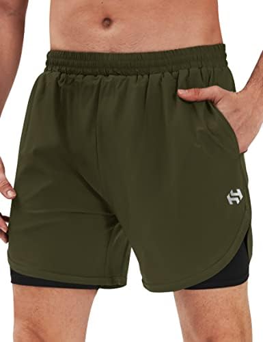Heathyoga kratke hlače za trčanje za muškarce 5 kratke hlače za vježbanje muške lagane hlače