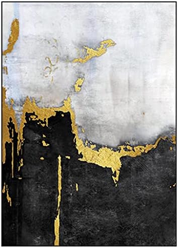 XJJZS moderna Zlatna zidna umjetnička slika apstraktna slika zlatnom folijom ručno rađena dekoracija dnevnog