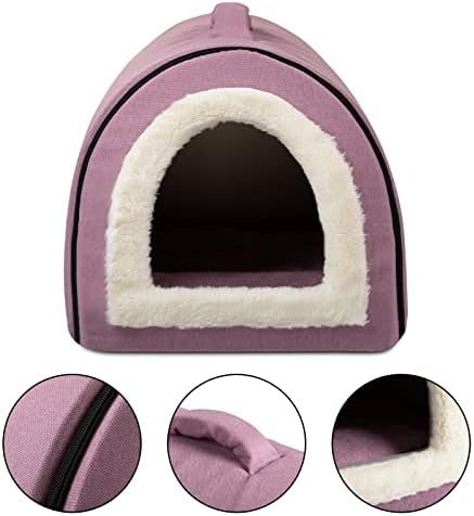 Hollypet Line krevet za mačke, Samozagrijavajući 2 u 1 sklopiva pećinska kuća u obliku životinja gnijezdo