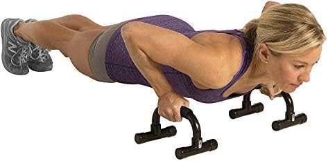 Prijenosni, udobni push up barovi - Gofit Workout stoji sa ergonamskim ručkama za podne vježbe, crno