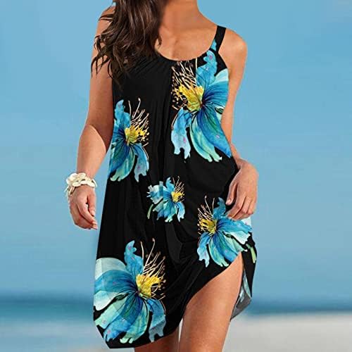 Plaže haljine za žene Ležerne prilike cvjetne grafičke haljine bez rukava Loop Fit Swinndress Womens