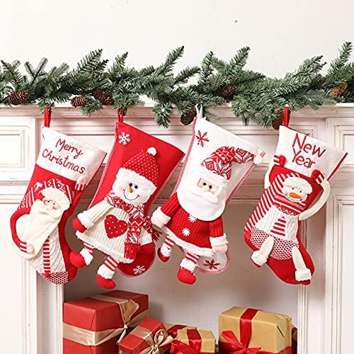 Okyuk 19 '' Božićne čarape, velike Xmas čarape, 3D Santa Call Plish Socks poklon torbe za božićno stablo kamin