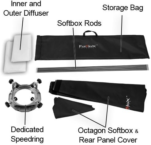 FOTODIOX PRO 36 Octagon Softbox Plus Grid za studio strobova / bljeskalica sa mekim difuzorom i namjenskim