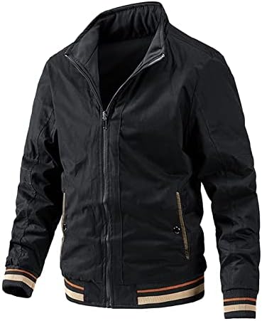 Jakne za muškarce, muške jakne sa zatvaračem od patentnih zatvarača lagane jakne sa jednim bojama sa džepovima