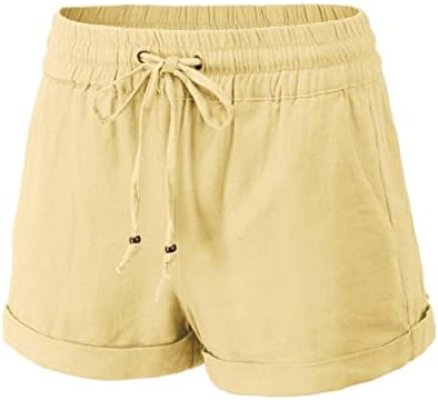 Urbane Daizy Ženske kratke hlače - Ležerni elastični konop za užad s džepovima Povucite se na ljetnjim