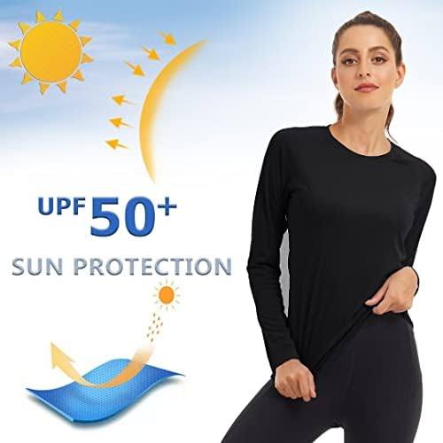 Kefitevd Ženska majica za zaštitu od sunca dugih rukava UPF 50+ Performance košulje s kapuljačom