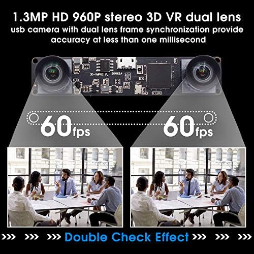 Sinhronizovana Stereo USB kamera sa dvostrukim objektivom 1.3 MP HD 960P Web kamera 3D VR modul Web kamere sa