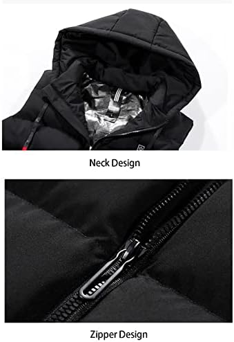 Muškarci grijani prsluk, zimski vjetrovinski kapuljač električni USB grijani jakna prsluk toplim