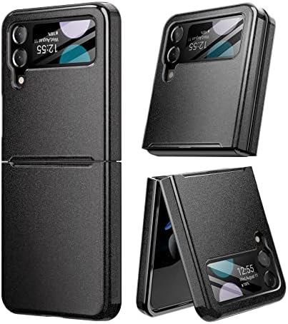 WeLoveCase za Samsung Galaxy Z Flip 4 kućište ugrađena zaštita ekrana, sa Hard PC zaštitom za teške uslove rada Telefon Cove za Samsung Galaxy Z Flip 4 5G 2022-Black Gitter