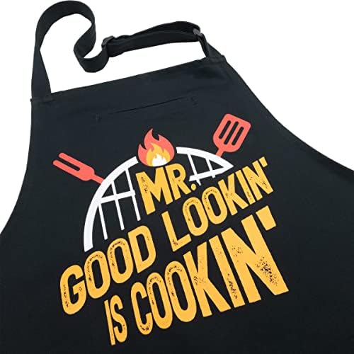 FixGrub G. Good Lookin Kuhanje pregača, kuhinja pregača za muškarce, idealan rođendan ili damen dana, pregača samo ili poklon set