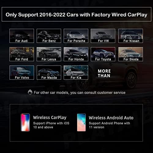 Carprokit UX999 2nd bežični karplay Android Auto zrcaljenje Video AI Box, 8GB + 128GB Android 13 OS, ugrađeni GPS YouTube Netflix, za -2022 automobili sa tvorničkim verzijom zaslona žičane