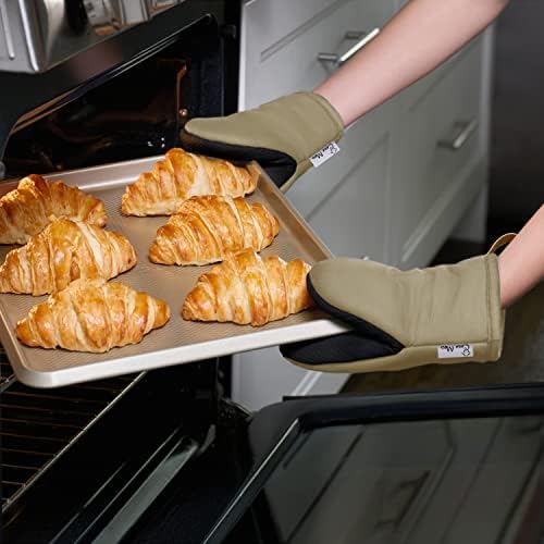 1 par kratkih Neoprenskih Mini rukavica za rernu, otpornih na toplotu-mali držač za rukavice za rernu za kuvanje u kuhinji-Neklizajući držač , omča za kačenje, pamučna Trivet za kuvanje u kuhinji -
