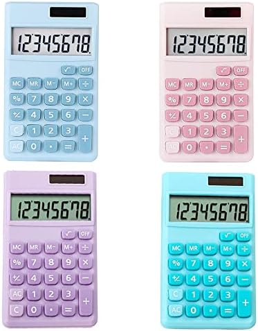 Pocket kalkulator Solarni i baterijski kalkulator Kalkulator Mini Pocket kalkulator sa standardnim funkcijama (ružičasta