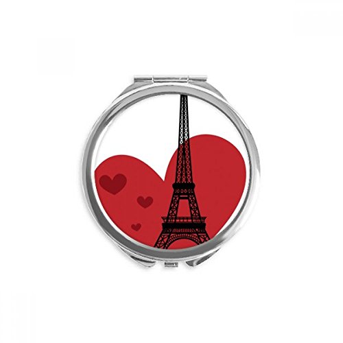 Ljubav Srce Eiffelov Toranj Francuska Orijentir Ruku Kompaktno Ogledalo Okrugli Prijenosni Džep Staklo