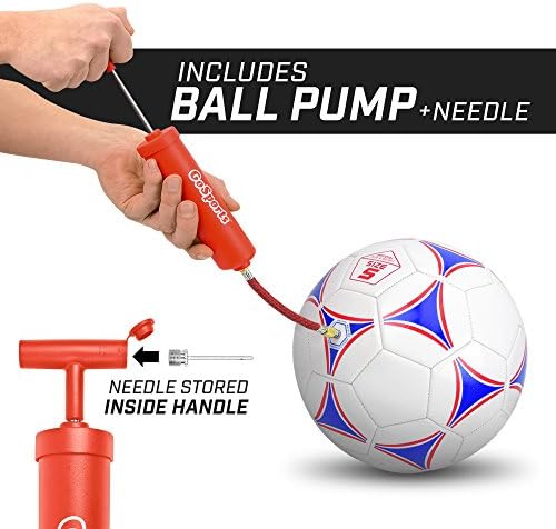 GoSports Premier fudbalska lopta sa Premium pumpom-dostupna kao pojedinačne lopte ili 6 pakovanja-odaberite svoju veličinu