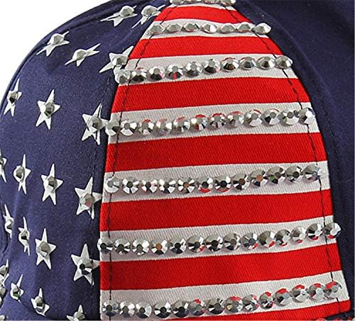 Bejzbol šešir američke zastave od kamenčića američka zastava Sparkle Denim bejzbol kapa USA Bling šešir muškarci