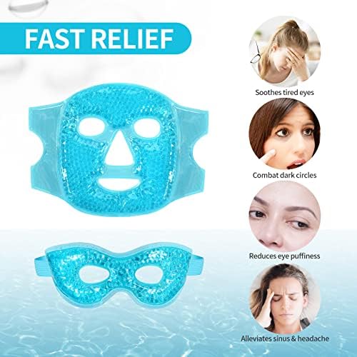 Ledena maska ​​za lice + maska ​​za oči, gel maska ​​za lice vruće hladno komprimiranje Therapy za višekratnu