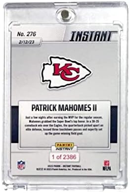 2022 Panini Instant Patrick Mahomes # 276 2. Super Bowl MVP 1/2386