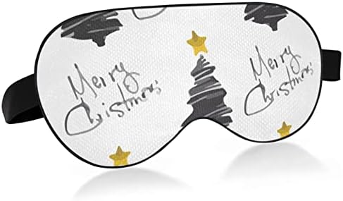 Unisex Sleep maska ​​za oči Doodle-Božić-Tree-Merry-Xmas Night Sleeng Maska Komforno pokrivač za spavanje za vrijeme spavanja