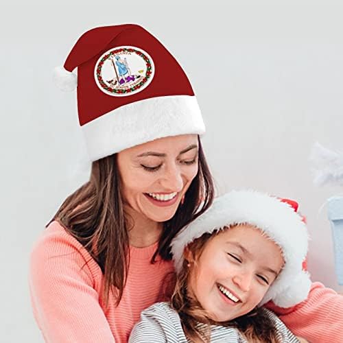 Virginia državna zastava Božićni šešir Santa šešir za Unisex odrasle Comfort Classic Božić kapa za Božić Party Holiday