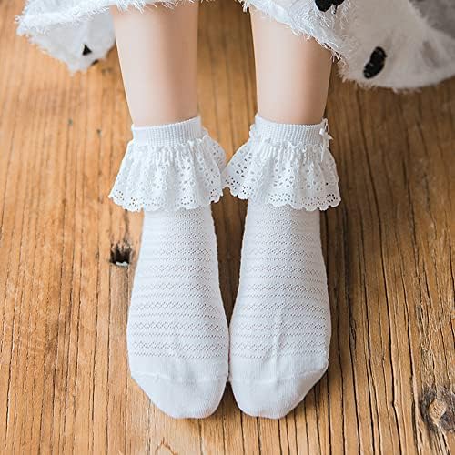 Xiyadun 4 Pack Toddler / Dječje djevojke Pamučne čipke Čarape Princeze Dressy Čarape