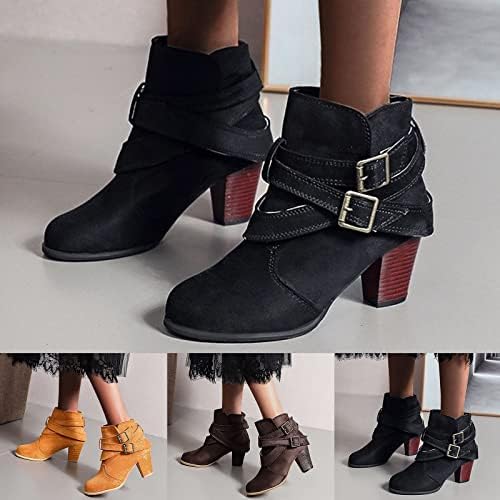 AoDong čizme za žene izrezane čizme za gležnjeve prstiju, blokiraju se bodljikave cvrkutne cipele sa patentnim zatvaračem