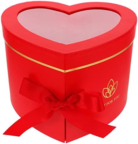 Abaodam cvjetne kutije u obliku srca sa poklopcima cvjećar dvoslojne poklon papirne kutije za aranžmane cvjetne poklon kutije za djeverušu prijedlog Vjenčanja rođendan baby tuševi Crvena