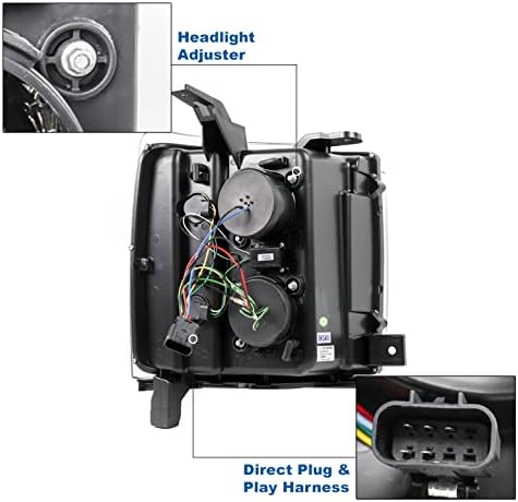 ZMAUTOPARTS LED cijev projektor farovi Crni w / 6.25 plavi DRL kompatibilan sa 2015-2019 Chevy