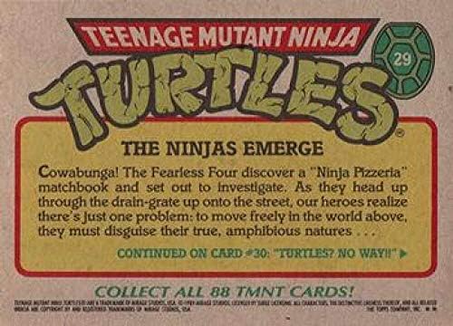 1989. TOPPS tinejdžer Mutant Ninja kornjače Nonsport Standardna trgovačka kartica br. 29 Ninja se pojavljuje