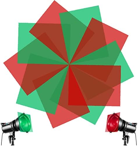 SAKOLLA 10kom Božić Gel Filter-crvena & amp; zelena transparentan Film 8.5 x 11 inča u boji prekrivači korekcija rasvjeta gelovi plastičnih listova za Božić vanjski pejzaž, čitanje