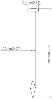 2x20 mm - 0,8 inča kaljeni visokougljični čelični ekseri za zidanje 1000 kom