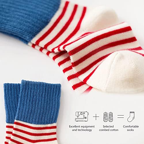 Twkueor 5 para pamučne čarape za gležnjeve za mališane i male djece, meke tople ugodne čarape za uniseks novorođenčad
