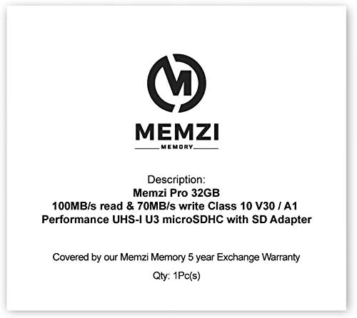 MEMZI PRO 32GB 100MB/s Klasa 10 U3 V30 A1 Micro SDHC memorijska kartica sa SD adapterom za ZTE Blade Vantage,