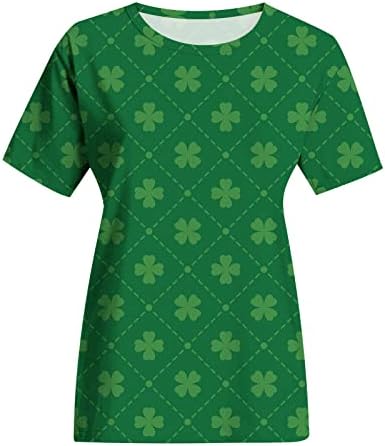 St Patricks Day Žene Kratki Rukav Vrhovi Ljeto Trendi Shamrock Grafički Slatka Majice Casual Labave Tunike Bluze