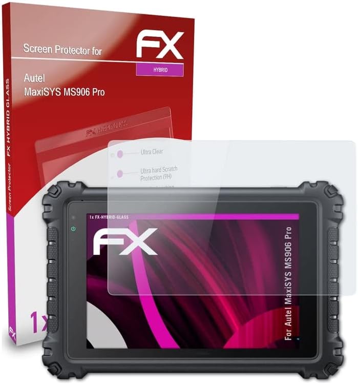 atFoliX zaštitni Film od plastičnog stakla kompatibilan sa Autel MaxiSYS MS906 Pro štitnikom za staklo, 9h Hybrid-Glass FX stakleni zaštitnik ekrana od plastike