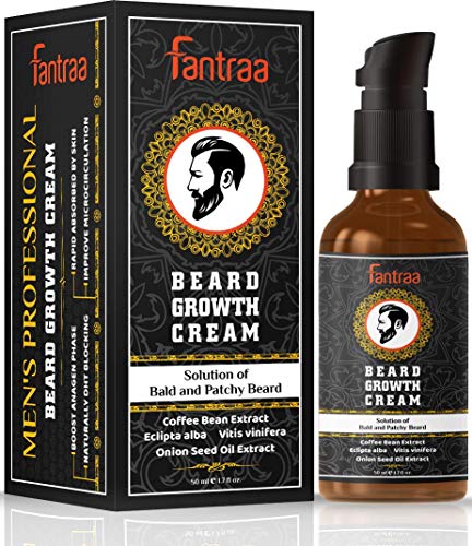 Fantraa krema za rast brade-50 ml - više rasta brade sa zrnom kafe & amp; ekstrakt luka- prirodan