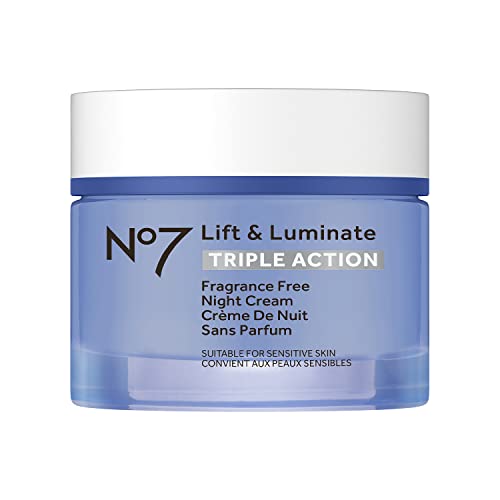 No7 Lift & Luminate Triple Action miris besplatno noćna krema-protiv bora, kolagen peptid posvjetljivanje krema - kože učvršćujući hijaluronska kiselina & amp; hibiskus + Vitamin C krema za lice
