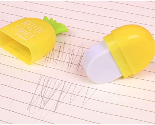 12 kom Slatka gumica za brisanje olovke, šareno brisanje oblika ananasa s poklopcem, gumenim gumima s olovkom za voće za dječji školski uredski dobor