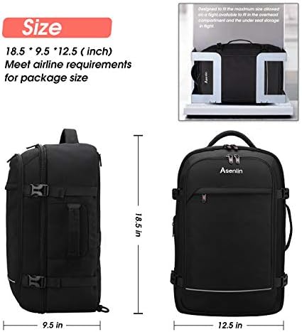 Asenlin 40L putni ruksak za žene muškarce,17-inčni ruksak za Laptop koji je odobrio let prtljaga za nošenje