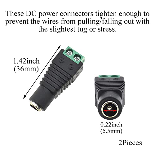 Yadaland DC Jack muški do ženskog kabla sa prekidačem za uključivanje / isključivanje 12V 2,1x5,5mm HOLD žičana sigurna zateglica Jednostavno postavljanje Ne uzrokuje kratko od 1 kapu za LED trake CCTV