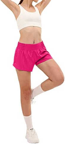 Aurefin Atletski kratke hlače za žene, žene, žene plus veličine trčanja kratke hlače sa oblogom i džepom