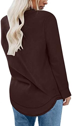 Košulje s dugim rukavima za ženske modne dukseve casual vrhovi ženske tanko fleke udobni pulover